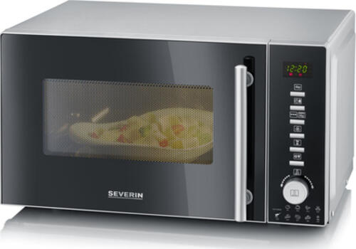 Severin MW 7773 Mikrowelle Silber, Edelstahl Grill-Mikrowelle Arbeitsplatte 20 l 800 W