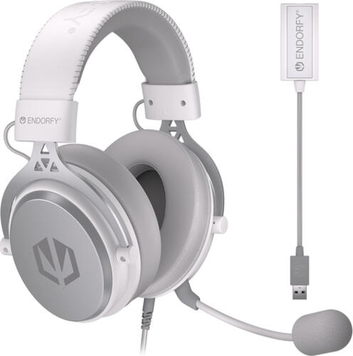 ENDORFY Viro Plus USB Onyx White, Kopfhörer Over-Ear, 3.5mm Klinke, 2x 3.5mm Klinke, USB-A