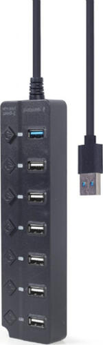 Gembird UHB-U3P1U2P6P-01 Schnittstellen-Hub USB 3.2 Gen 2 (3.1 Gen 2) Type-A 5000 Mbit/s Schwarz