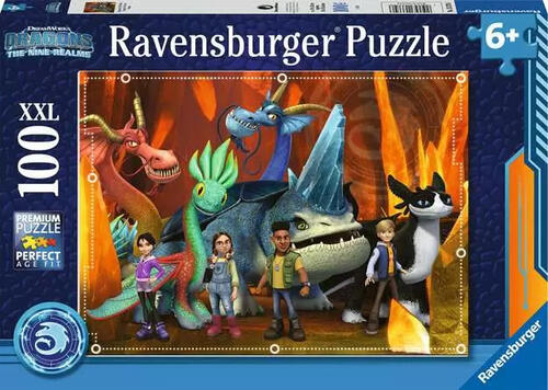 Ravensburger Kinderpuzzle ab 6 Jahren - Dragons: Die 9 Welten - 100 Teile