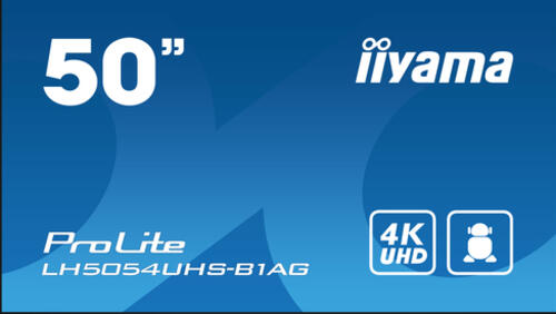 iiyama LH5054UHS-B1AG Signage-Display Digital Signage Flachbildschirm 125,7 cm (49.5) LCD WLAN 500 cd/m 4K Ultra HD Schwarz Eingebauter Prozessor Android 11 24/7