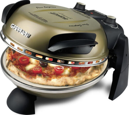 G3 Ferrari Delizia Pizzamacher/Ofen 1 Pizza/Pizzen 1200 W Schwarz, Gold