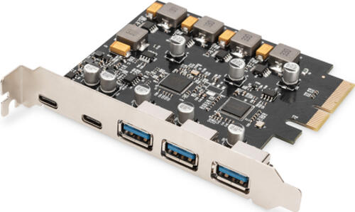 Digitus PCIe Karte 2x USB-C + 3x USB A