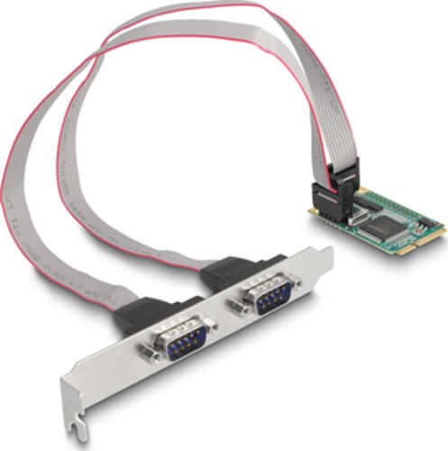 DeLOCK Mini PCIe Karte full size zu 2 x Seriell RS-232 D-Sub 9 Pin