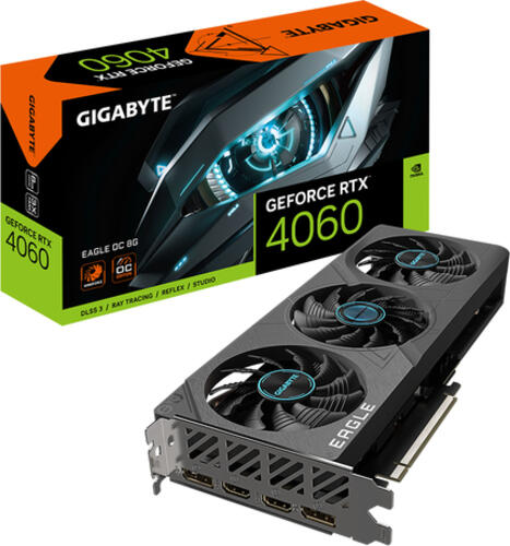 GIGABYTE GeForce RTX 4060 Eagle OC 8G, 8GB GDDR6 Grafikkarte, 2x HDMI, 2x DP