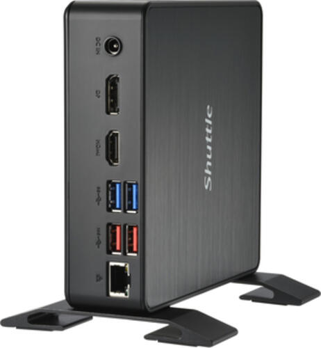 Shuttle XPC Nano PC NC40U, Intel Celeron 7305U, 1x HDMI, 1x DP,1xUSB-C/DP, 6x USB3.2, 1x 2.5 bay, 2x M.2, 1x LAN, RAID, 24/7 Dauerbetrieb, inkl. VESA & Stand