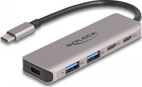 DeLOCK USB 5 Gbps 2 Port USB Type-C und 2 Port Typ-A Hub mit USB Type-C Anschluss