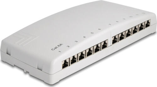 DeLOCK Mini Desktop Patchpanel 12 Port Cat.6A grau