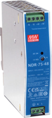 LevelOne 48V DC Industrie-Netzteil, 75W, DIN-Schiene,-20  +70 