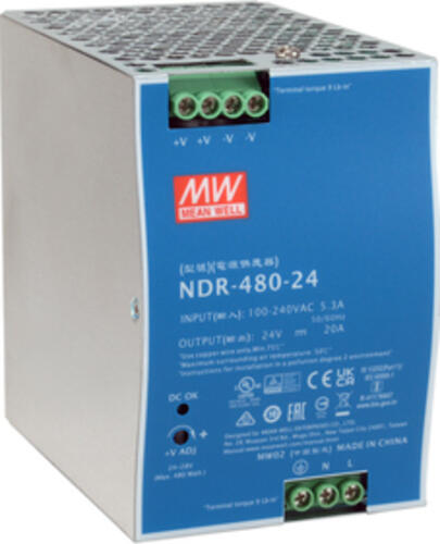 LevelOne 24V DC Industrie-Netzteil, 480W, DIN-Schiene,-20  +70 