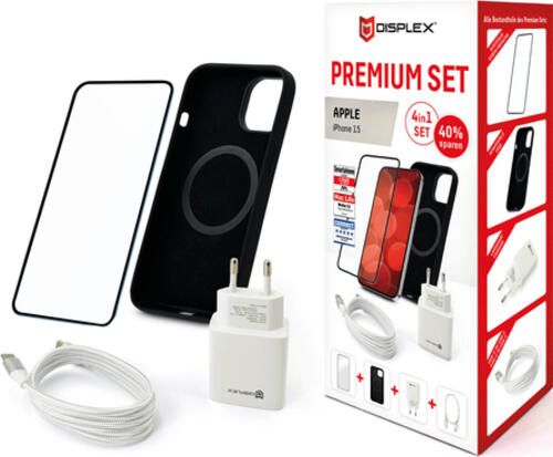 Displex Premium 4 in 1 Set für Apple iPhone 15