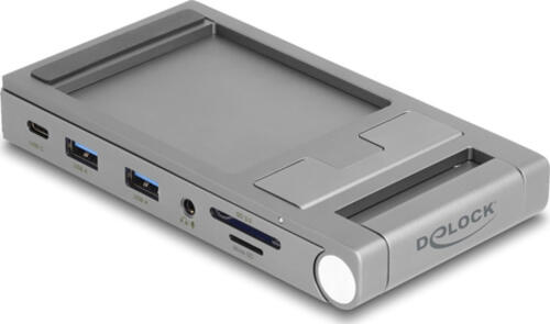 DeLOCK 88199 laptop-dockingstation & portreplikator Kabelgebunden USB 3.2 Gen 1 (3.1 Gen 1) Type-C Grau
