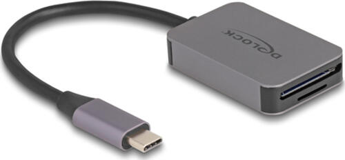 DeLOCK USB Type-C Card Reader im Aluminium Gehäuse für SD oder Micro SD Speicherkarten