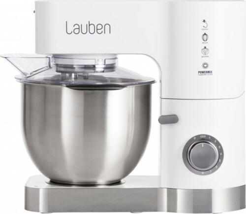 Lauben LBNKM1200WT Küchenmaschine 1200 W 5,5 l Edelstahl, Weiß