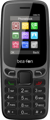 Beafon C80 LTE 4,5 cm (1.77) 67 g Schwarz, Grau Einsteigertelefon