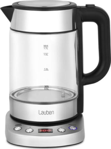 Lauben LBNEK17GS Wasserkocher 1,7 l 2200 W Schwarz, Edelstahl, Transparent