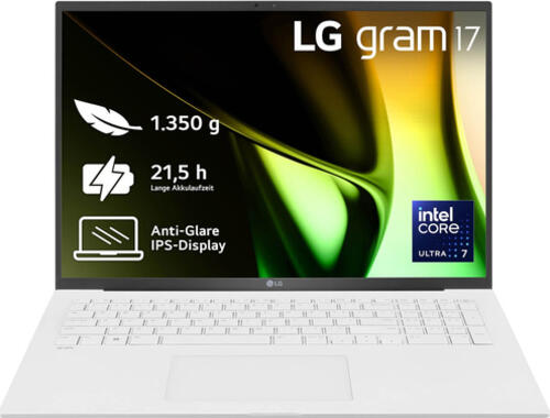 LG Gram 17Z90S-G.AA77G laptop Intel Core Ultra 7 155H 43,2 cm (17) WQXGA 16 GB LPDDR5x-SDRAM 1 TB SSD Wi-Fi 6E (802.11ax) Windows 11 Home Weiß