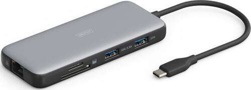 DIGITUS USB-C Docking Station 8-Ports 2xHDMI 3xUSB3.0 1xRJ45 1xSD 1xMicroSD 1xUSB-CPD