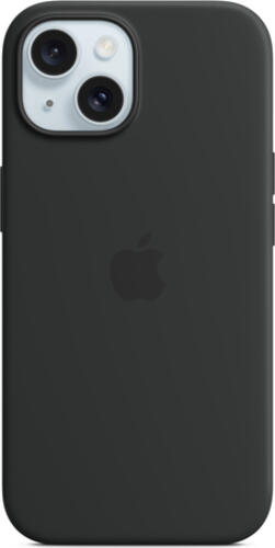 Apple Silikon Case iPhone 15 mit MagSafe (schwarz)