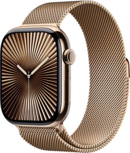 Apple Watch 10 46mm GPS+4G Titan Milanaise Armband S/M gold/gold