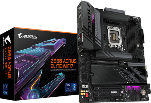 GIGABYTE Z890 AORUS ELITE WIFI7 Mainboard - Unterstützt Intel Core Ultra (Serie 2) CPUs, 16+1+2 Phasen VRM, bis zu 8800MHz DDR5 (OC), 1xPCIe 5.0 + 3xPCIe 4.0, Wi-Fi 7, 2.5GbE LAN, Thunderbolt 4