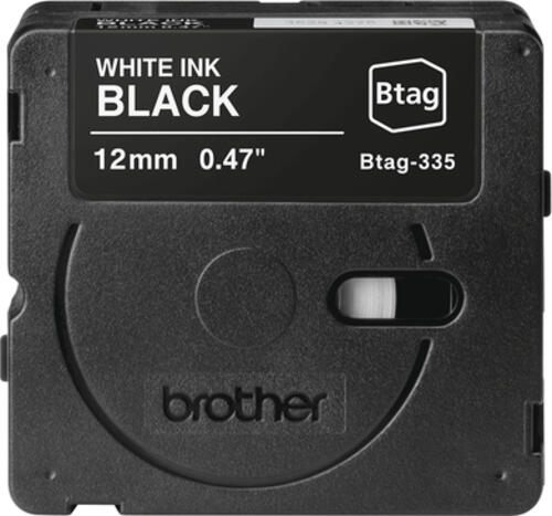 Brother BTAG-335 Etiketten erstellendes Band Weiss auf Schwarz