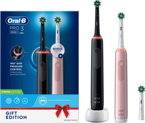 Oral-B Pro 3 3900 JAS22 schwarz/rosa + 2. Handstück