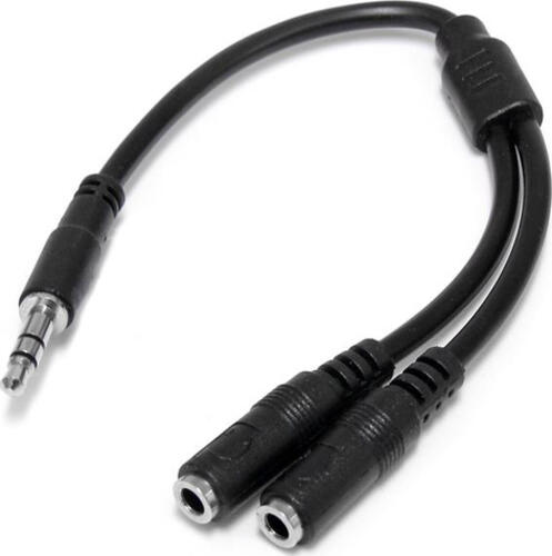 StarTech.com Schlankes Stereo-Splitter-Kabel - 3,5-mm-Stecker auf 2x 3,5-mm-Buchse