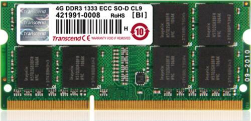 Transcend DDR3 4GB Speichermodul 1 x 4 GB 1333 MHz ECC