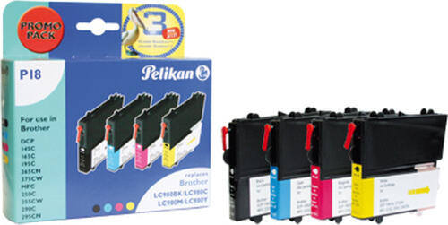 Pelikan 4107602 Druckerpatrone 4 Stück(e) Schwarz, Cyan, Magenta, Gelb