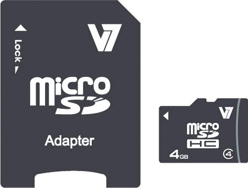 V7 4GB Micro SDHC Karte Class 4 + Adapter