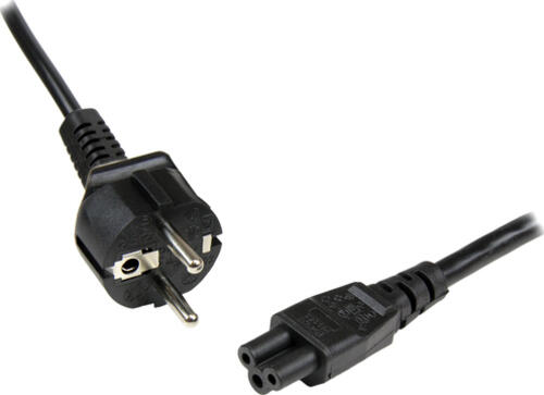 StarTech.com 2 m Laptop Ladekabel, EU Schuko auf C5, 2,5A 250V, 18AWG, Notebook / Laptop Ersatzstromkabel, Laptop Netzteil Stromkabel, Kleeblatt/Mickey Mouse Netzkabel