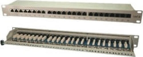 M-Cab Patchpanel 19Zoll CAT6 - 24 Port - 1HE - Grau