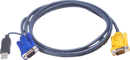 ATEN USB-KVM-Kabel mit 3-in-1-SPHD und integriertem PS/2-zu-USB-Wandler, 3 m