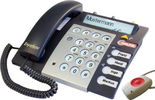 Tiptel Ergophone S400 Analoges Telefon Schwarz, Silber