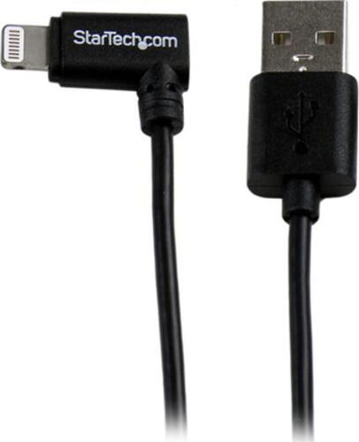 StarTech.com 2m USB auf Apple 8-pin Lightning Kabel gewinkelt für iPhone / iPod / iPad - Schwarz