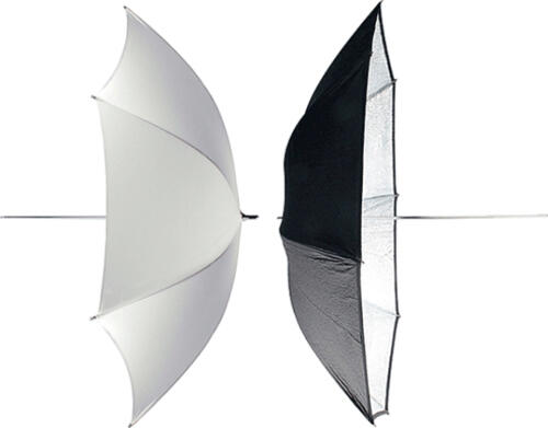 Elinchrom 26062 Fotostudio-Reflektor Regenschirm Schwarz, Silber, Transparent