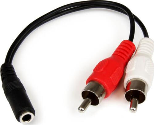 StarTech.com 15cm Audio Kabel 3,5mm Klinke auf 2x RCA/Cinch (Buchse/Stecker)