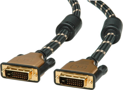 ROLINE 11.88.5511 DVI-Kabel 1 m DVI-D Schwarz, Gold