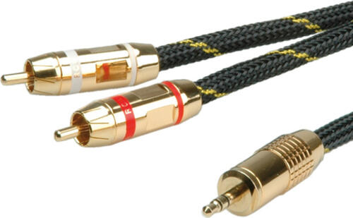 ROLINE 11.88.4279 Audio-Kabel 10 m 3.5mm 2 x RCA Schwarz, Gold