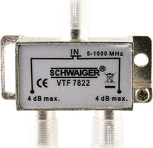 Schwaiger VTF7822 531 Kabelspalter oder -kombinator Kabelsplitter Silber