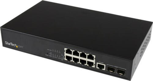 StarTech.com 10 Port L2 Managed Gigabit Ethernet Switch mit 2 offenen SFP Slots - Rack montierbar