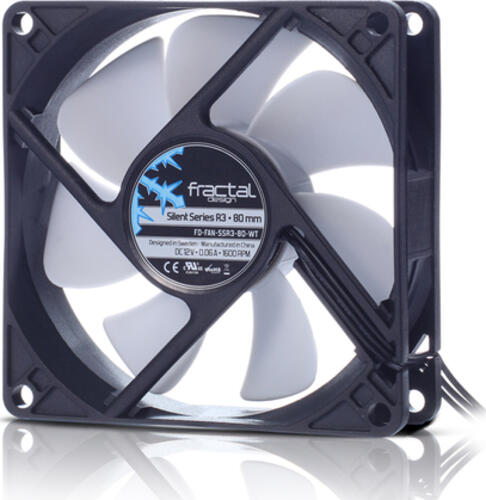 Fractal Design Silent Series R3 80 mm Computergehäuse Ventilator 8 cm Schwarz, Weiß