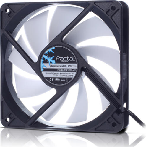 Fractal Design Silent Series R3 120 mm Computergehäuse Ventilator 12 cm Schwarz, Weiß