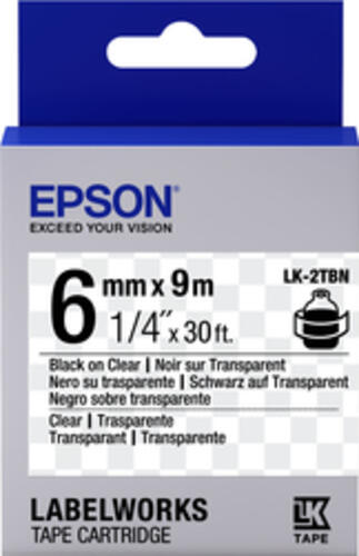 Epson Etikettenkassette LK-2TBN - Transparent - schwarz auf transparent - 6mmx9m