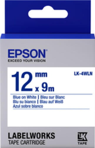 Epson Etikettenkassette LK-4WLN - Standard - blau auf weiß - 12mmx9m