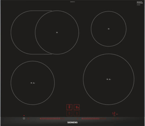 Siemens EH675LFC1E Kochfeld Schwarz, Edelstahl Integriert Zonen-Induktionskochfeld 4 Zone(n)
