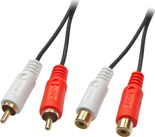 Lindy 35671 Audio-Kabel 2 m 2 x RCA Schwarz, Rot, Weiß