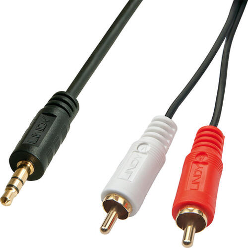 Lindy 35681 Audio-Kabel 2 m 3.5mm 2 x RCA Schwarz, Rot, Weiß