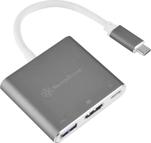 Silverstone SST-EP08C laptop-dockingstation & portreplikator USB 3.2 Gen 1 (3.1 Gen 1) Type-C Anthrazit